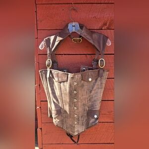 Cosplay 100% Leather Corset Renaisaance Fashions